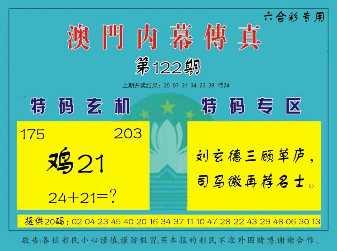 2025122期：内幕传真图